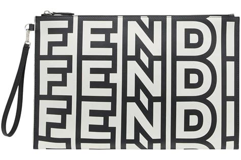 fendi leather pouch|Fendi large flat pouch.